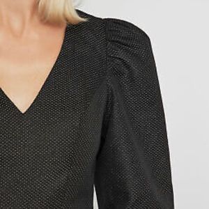 BCBG Max Azria Metallic Puff-Sleeve Cocktail Holiday Dress